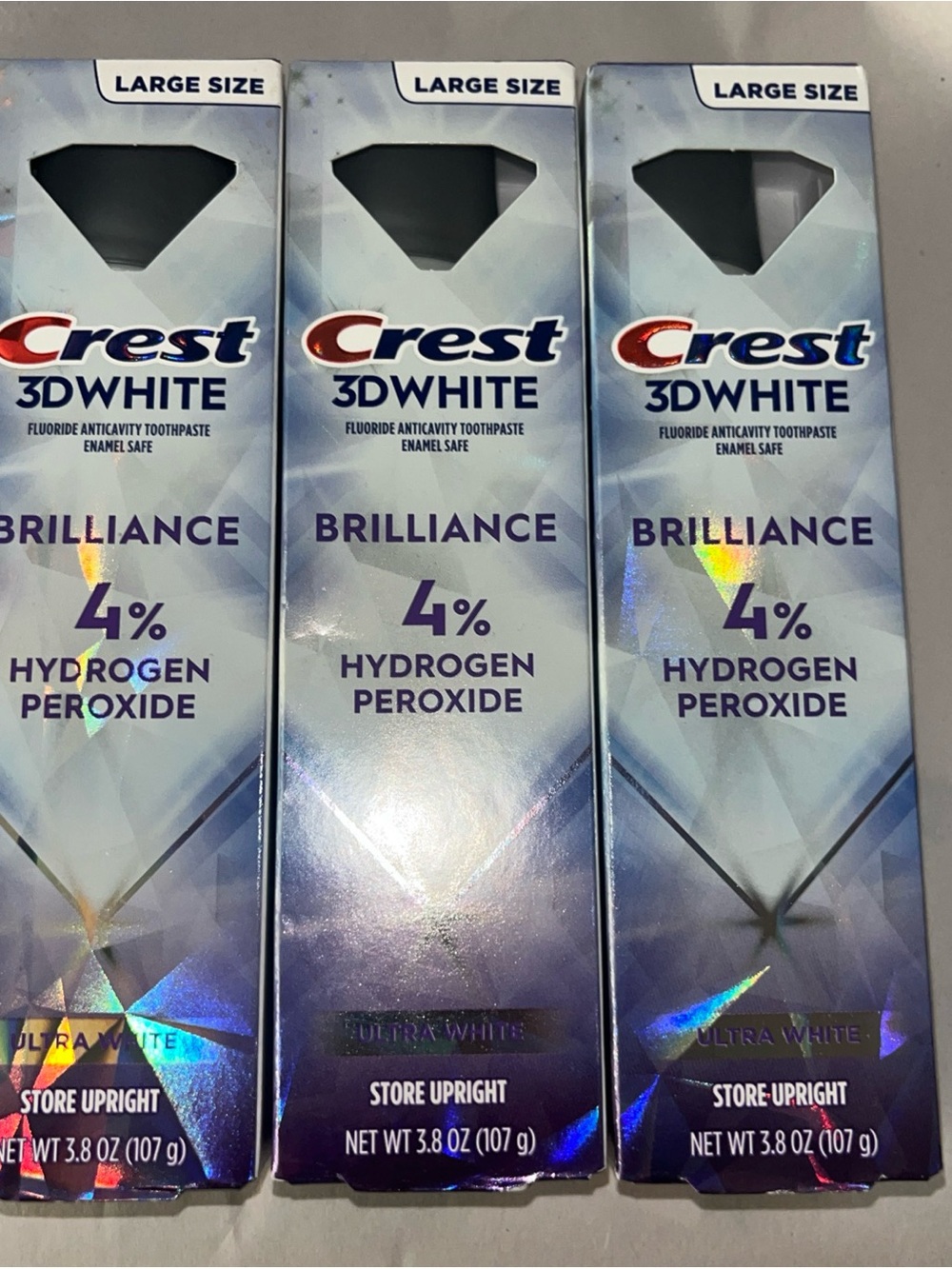 Crest 3D White Brilliance Whiter Teeth Toothpaste, Ultra White,3.8oz (3) Exp 27